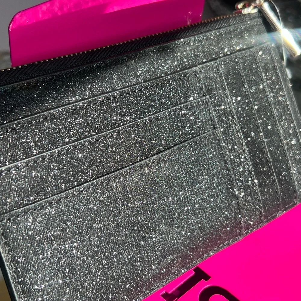 Kate Spade NWOT Black Sparkle  glitter Clutch